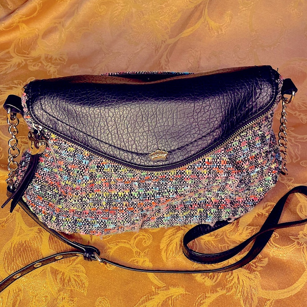 Juicy Couture Tweed and Leather Shoulder Bag - Picture 1 of 9